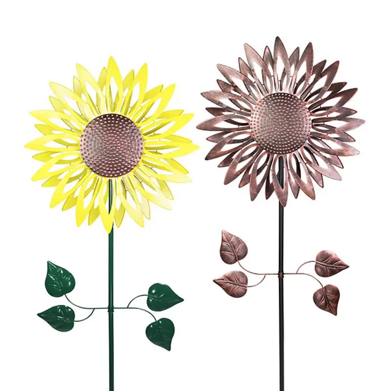 Exhart 50475-A Kinetic Sunflower Outdoor Garden Stake