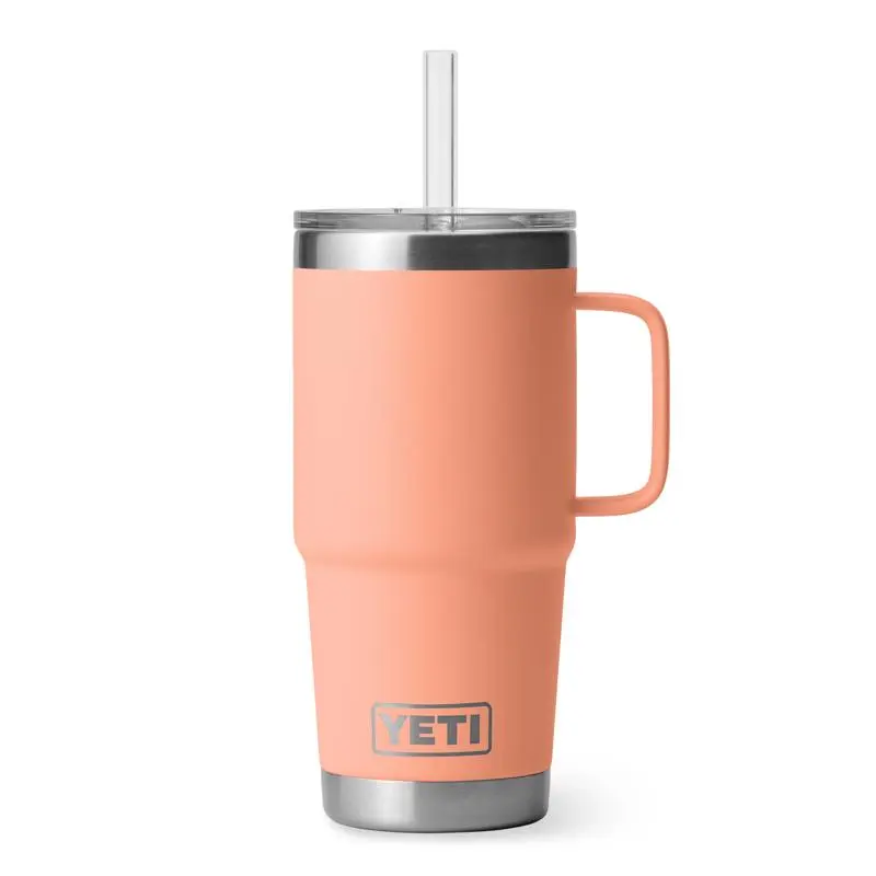 YETI Rambler 25 oz Lowcountry Peach BPA Free Straw Mug