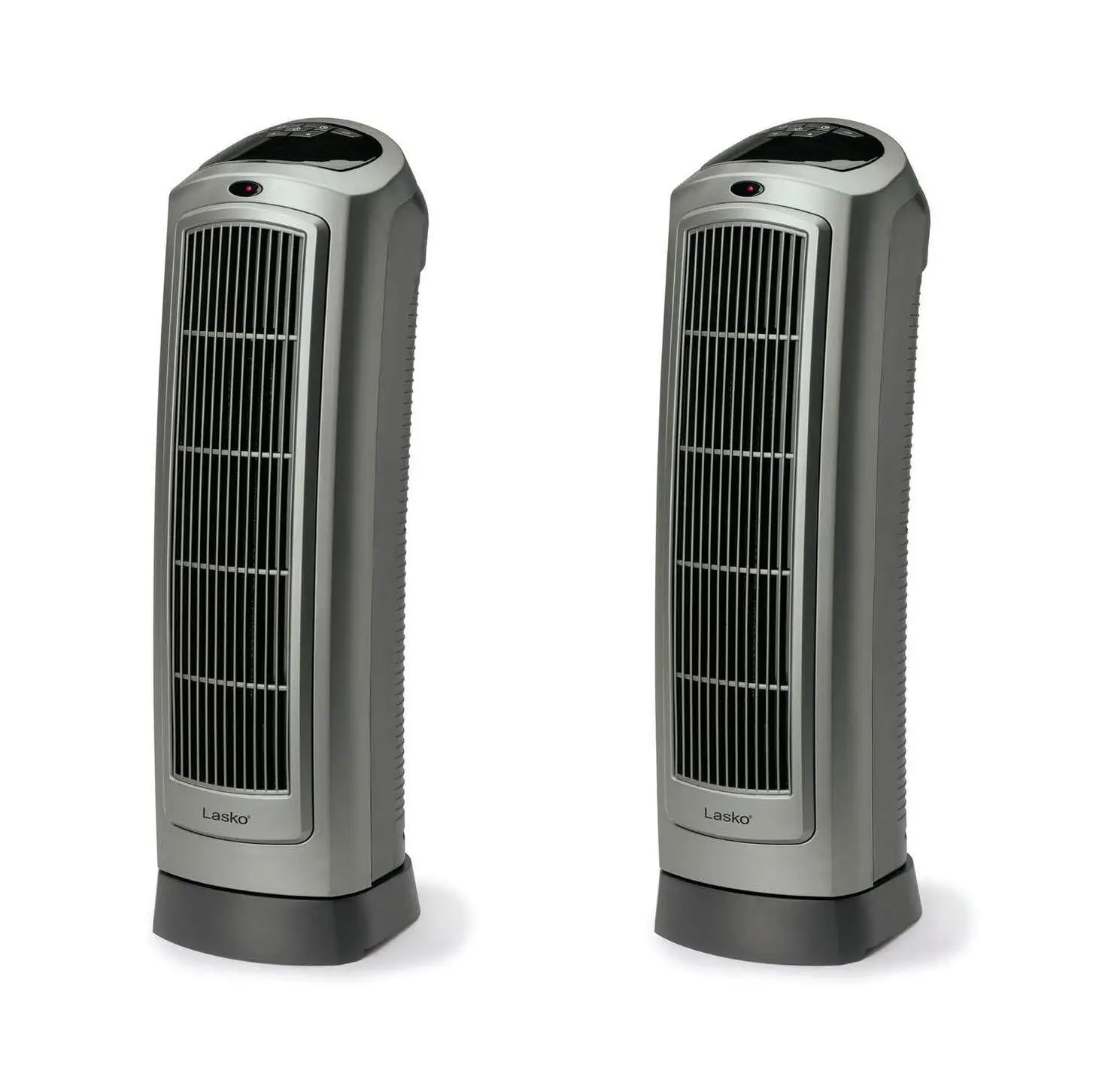 Lasko 1500W Portable Oscillating Ceramic Heater Tower w/ Digital Display, 2 Pack