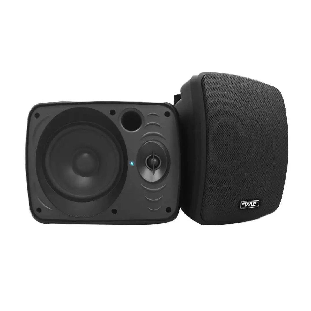 Pyle 5.25 Inch 600 Watt Indoor Outdoor Waterproof Bluetooth Black Speaker Pair