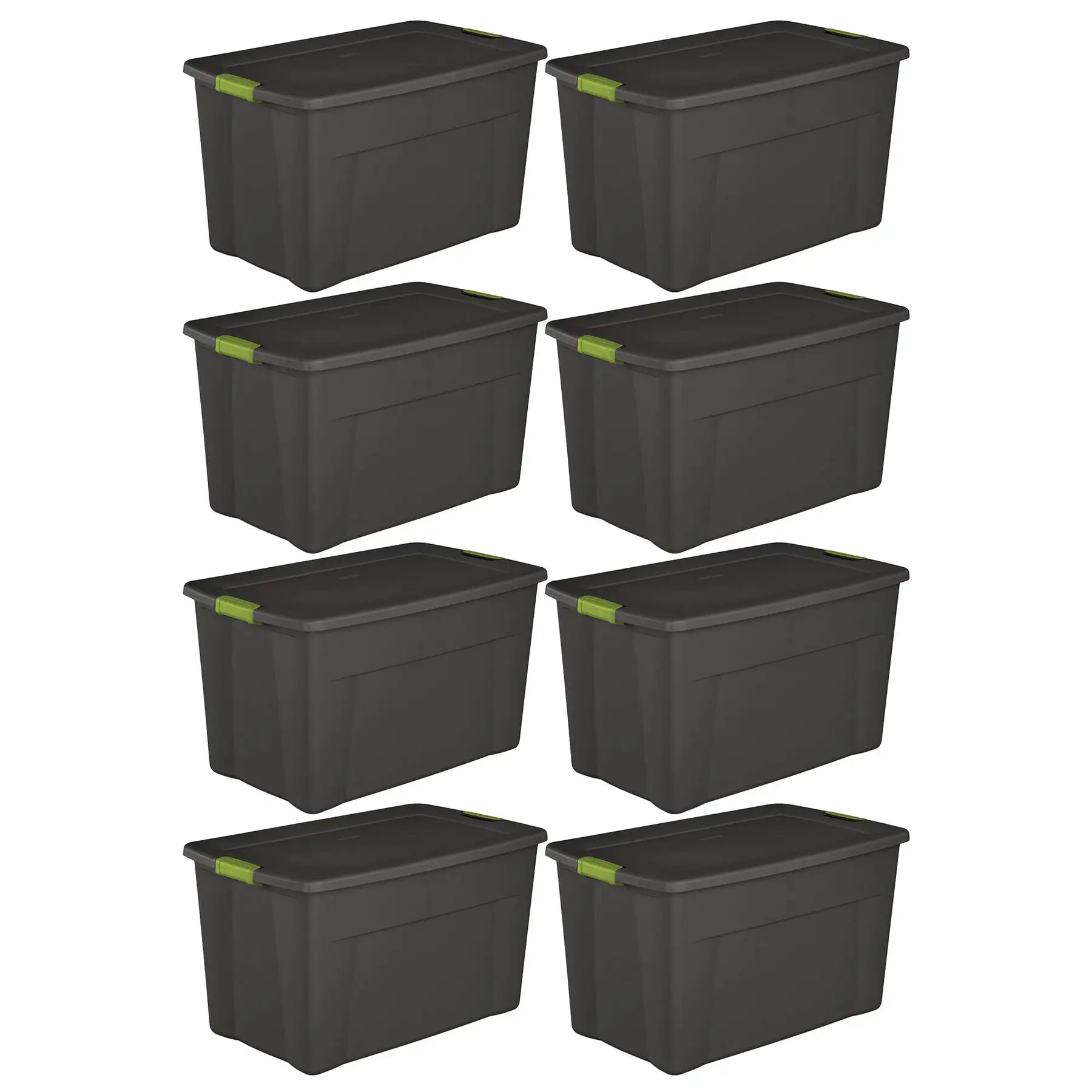 Sterilite 35 Gallon Storage Tote Box with Latching Container Lid, Gray (8 Pack)