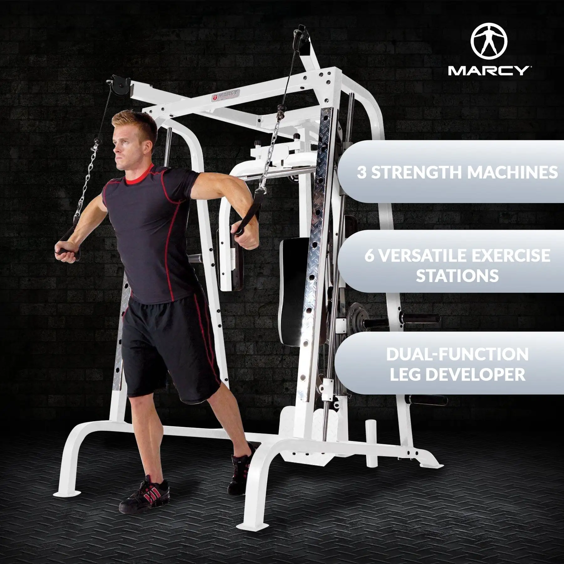 Marcy Pro Smith Machine Weight Bench Home Gym Total Body Workout ...