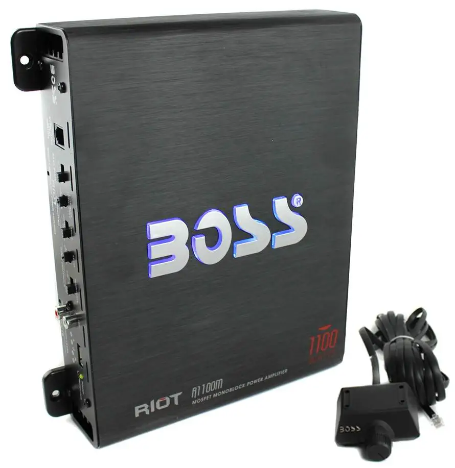 Boss Riot 1100W Monoblock Class A/B Car Amplifier And Sub Bass Remote>R1100M