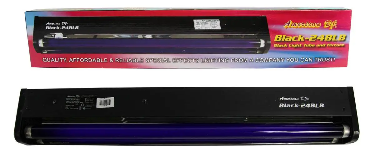 American DJ 24" 20W Black Light Tube And Fixture For DJ Set/Party>BLACK-24BLB