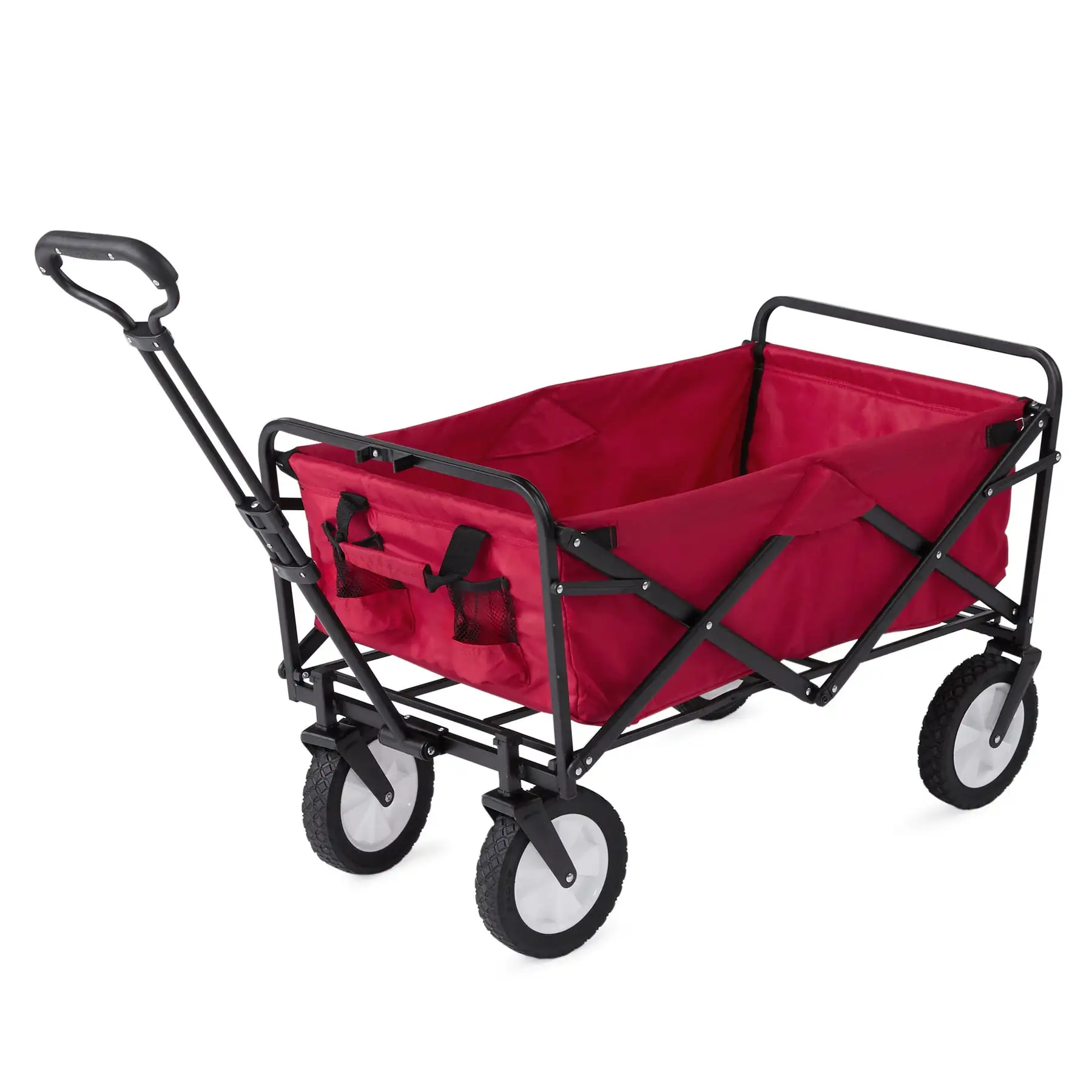 Mac Sports Collapsible Folding Outdoor Utility Garden Camping Wagon Cart, Red