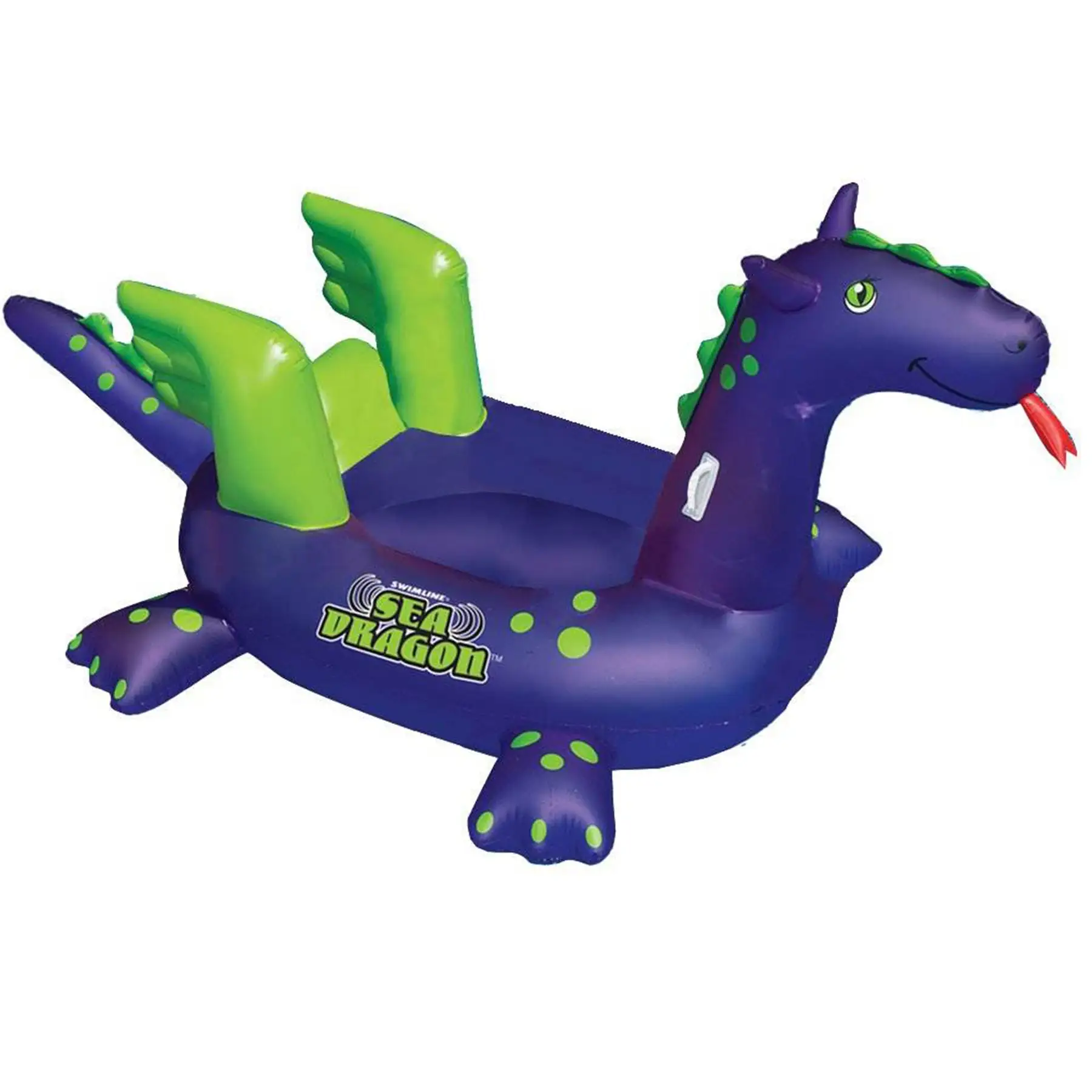 Swimline Giant 115" Inflatable Sea Dragon Ride-On Pool Float Lake Raft, Purple