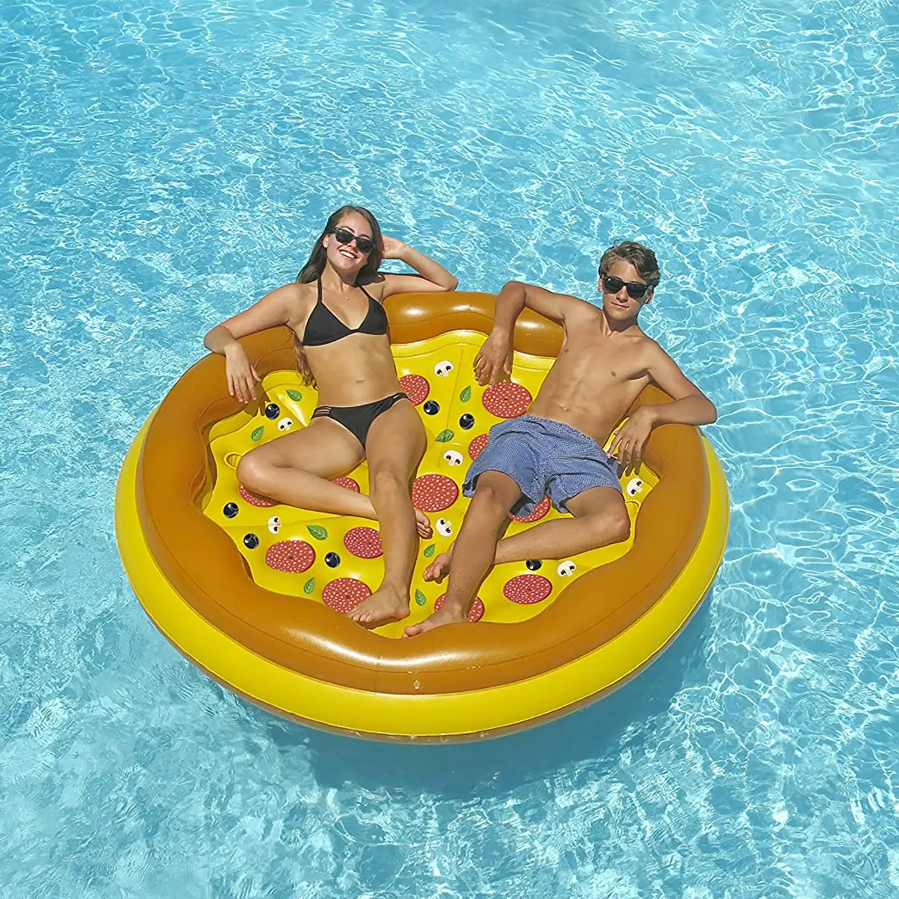 Swimline Giant 70" Inflatable Personal Pan Pizza Pool Float, Lake Water Raft