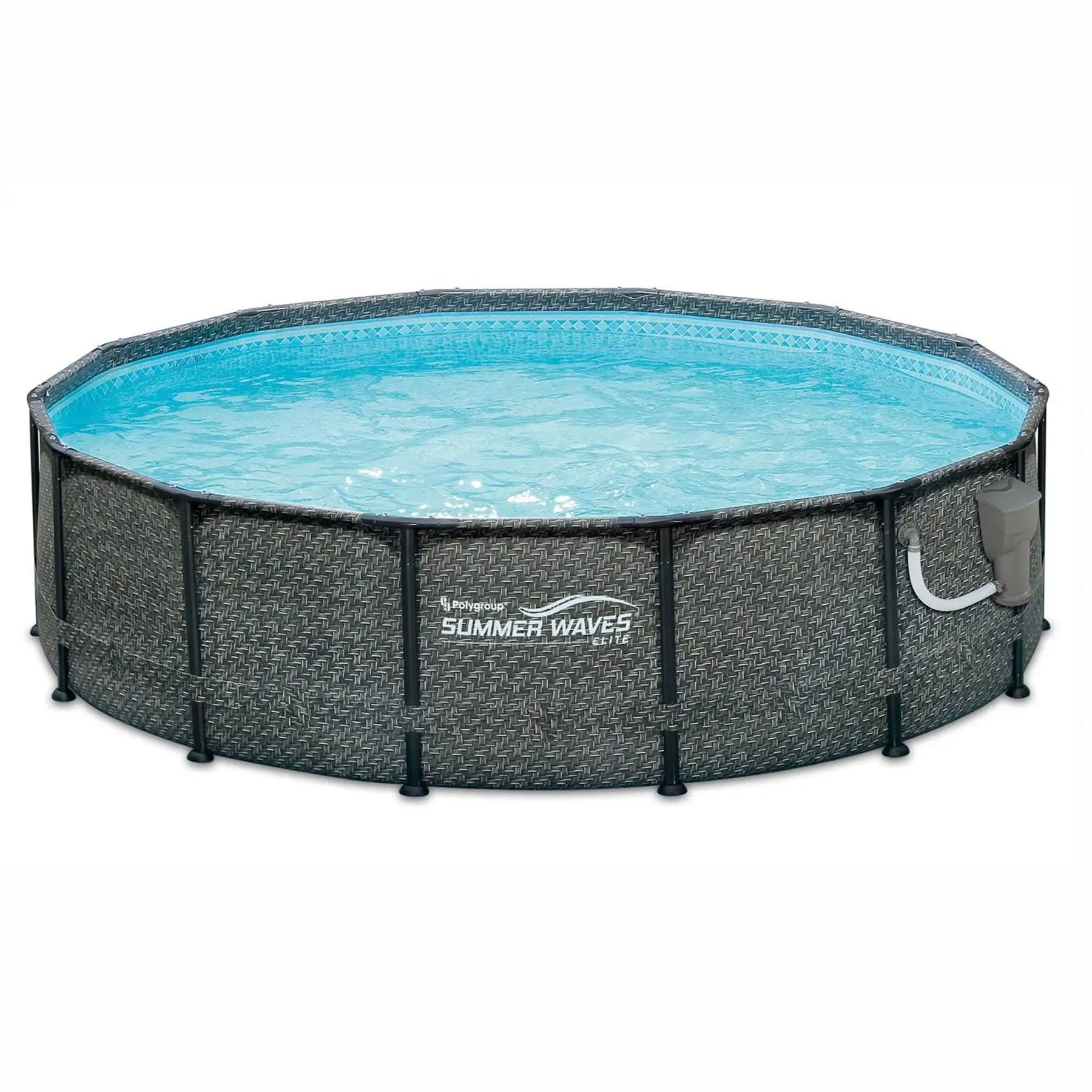 Summer Waves 14' x 48" Outdoor Round Frame Above Ground Swimming Pool with Pump