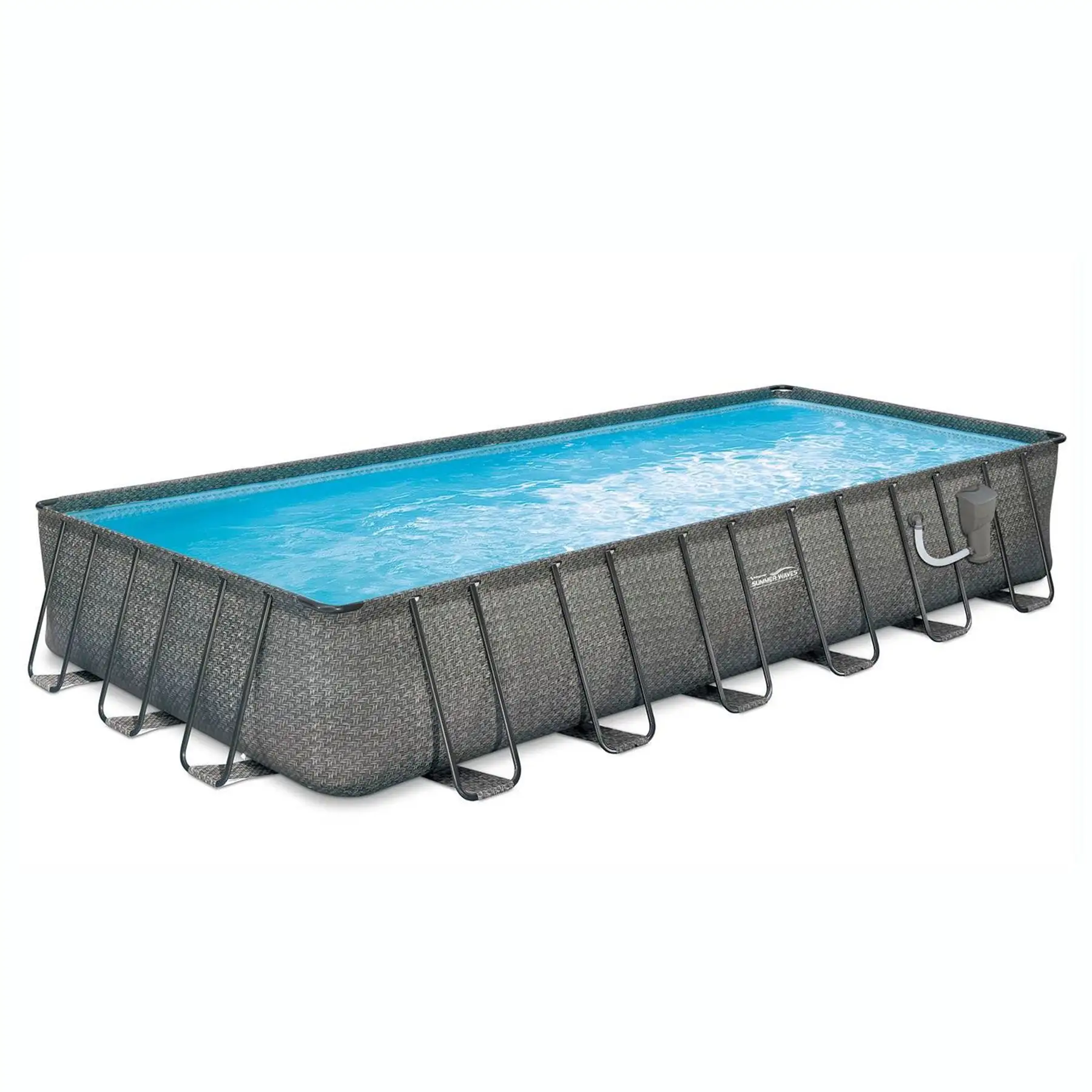 Summer Waves 24ft x 12ft x 52in Rectangle Above Ground Frame Swimming Pool Set