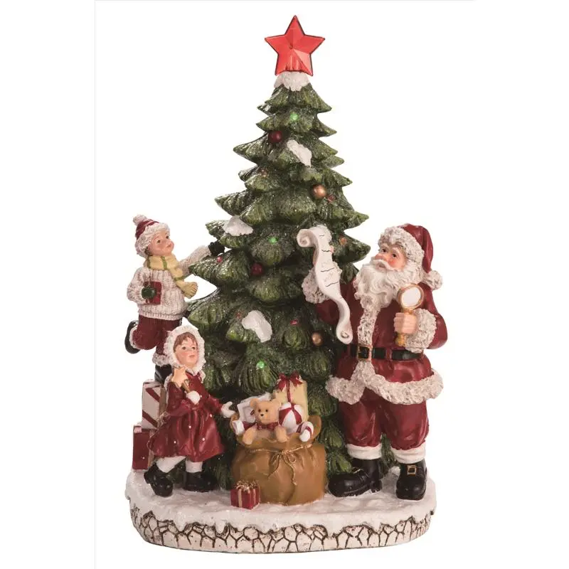 Transpac Y4807 Christmas Tree w/Santa & Children Table Decor