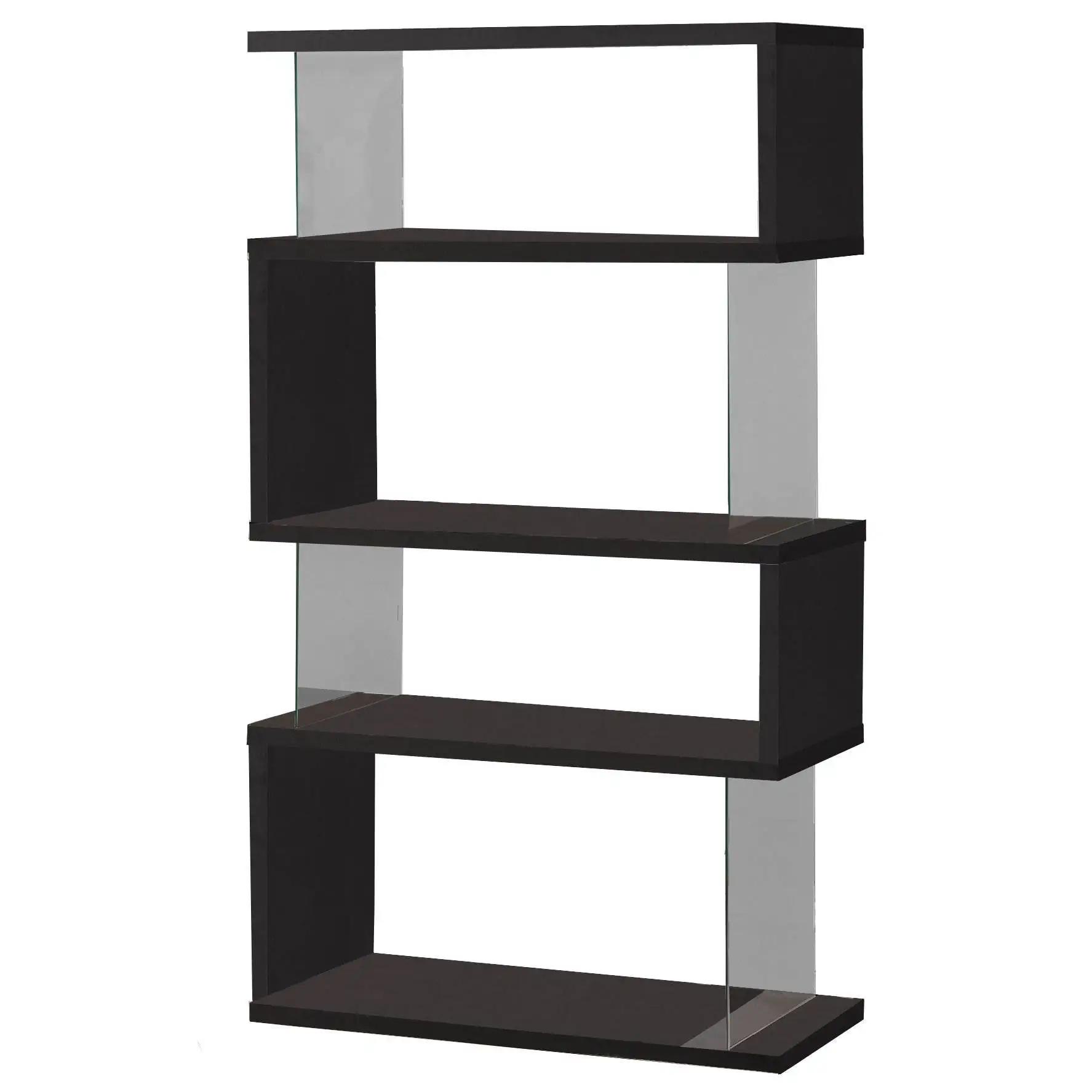 Coaster Home Furniture Asymmetrical Snaking Home Living Room Bookshelf, Black