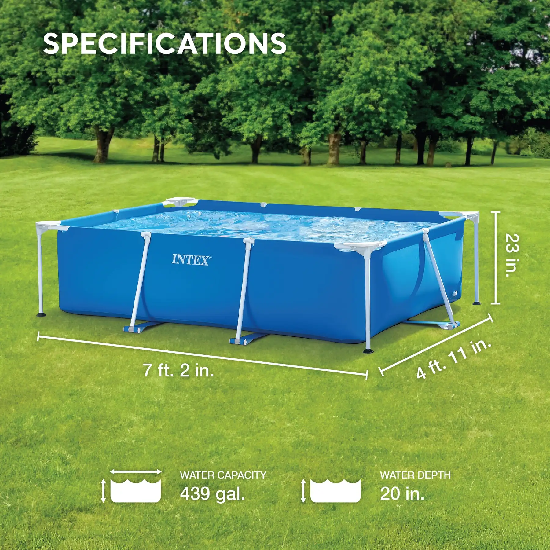 Intex Rectangular-Frame Above Ground Baby Splash Swimming Pool ...