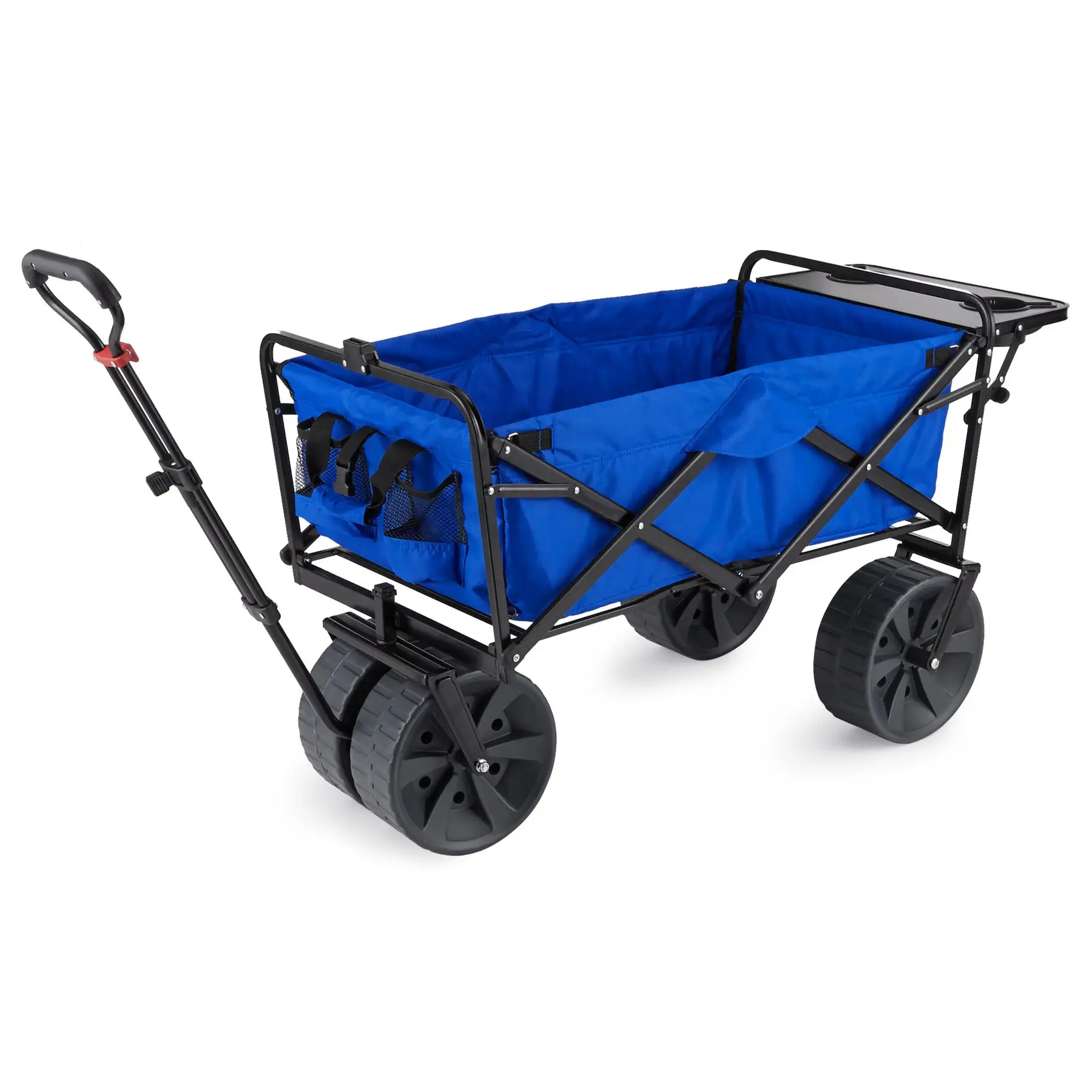 Mac Sports Collapsible All Terrain Beach Utility Wagon Cart with Table, Blue