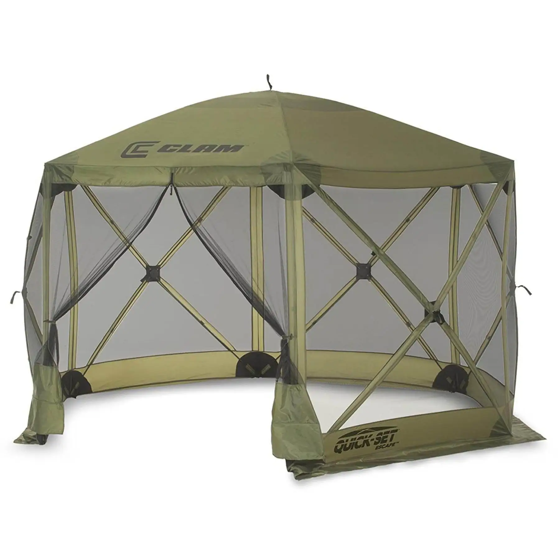 CLAM Quick-Set Escape 11.5 x 11.5 Foot Portable Outdoor Canopy Shelter, Green