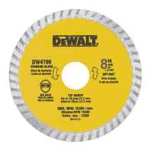 DeWalt DW4703 "Extended Performance" Dry Cut Diamond Saw Blades 8"