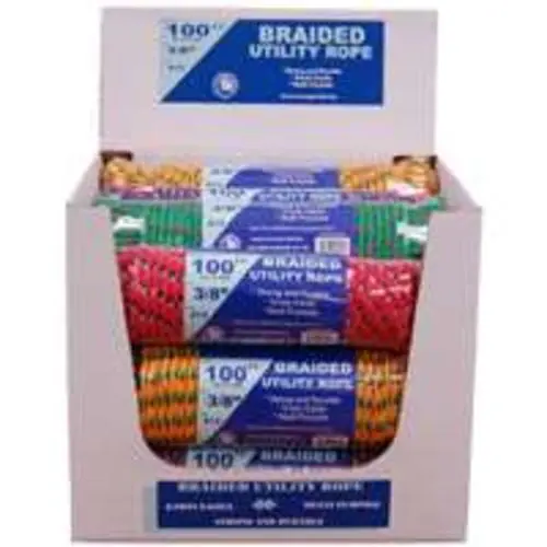 Tw Evans Cordage 99022 Brd Ply Rope Asstcolor 3/8" X 100'