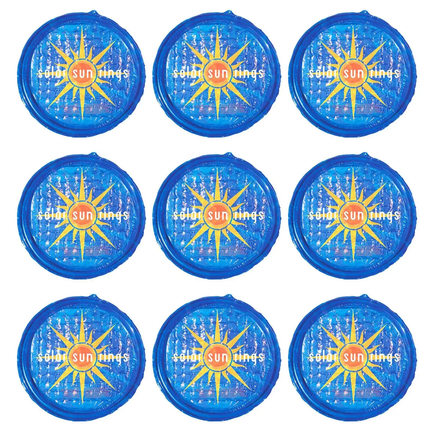 Solar Sun Rings UV Resistant Pool Spa Heater Circular Solar Cover, Blue (9 Pack)