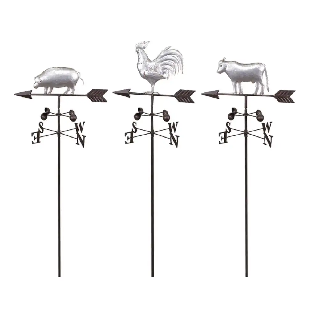 Alpine NCY342A Farm Animal Weathervane Outdoor Garden Stake