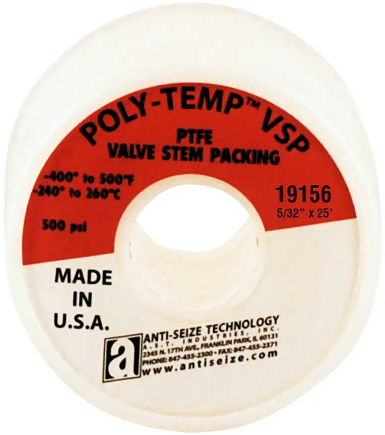 Anti-Seize Technology 19156 Poly-Temp VSP PTFE Valve Stem Packing Adhesive Tape