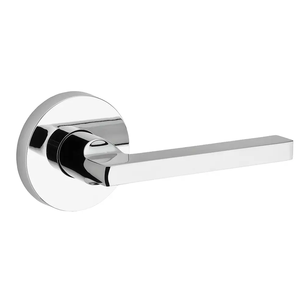 Baldwin Reserve Square Bed/Bath Door Lever with Contemporary Round Rose