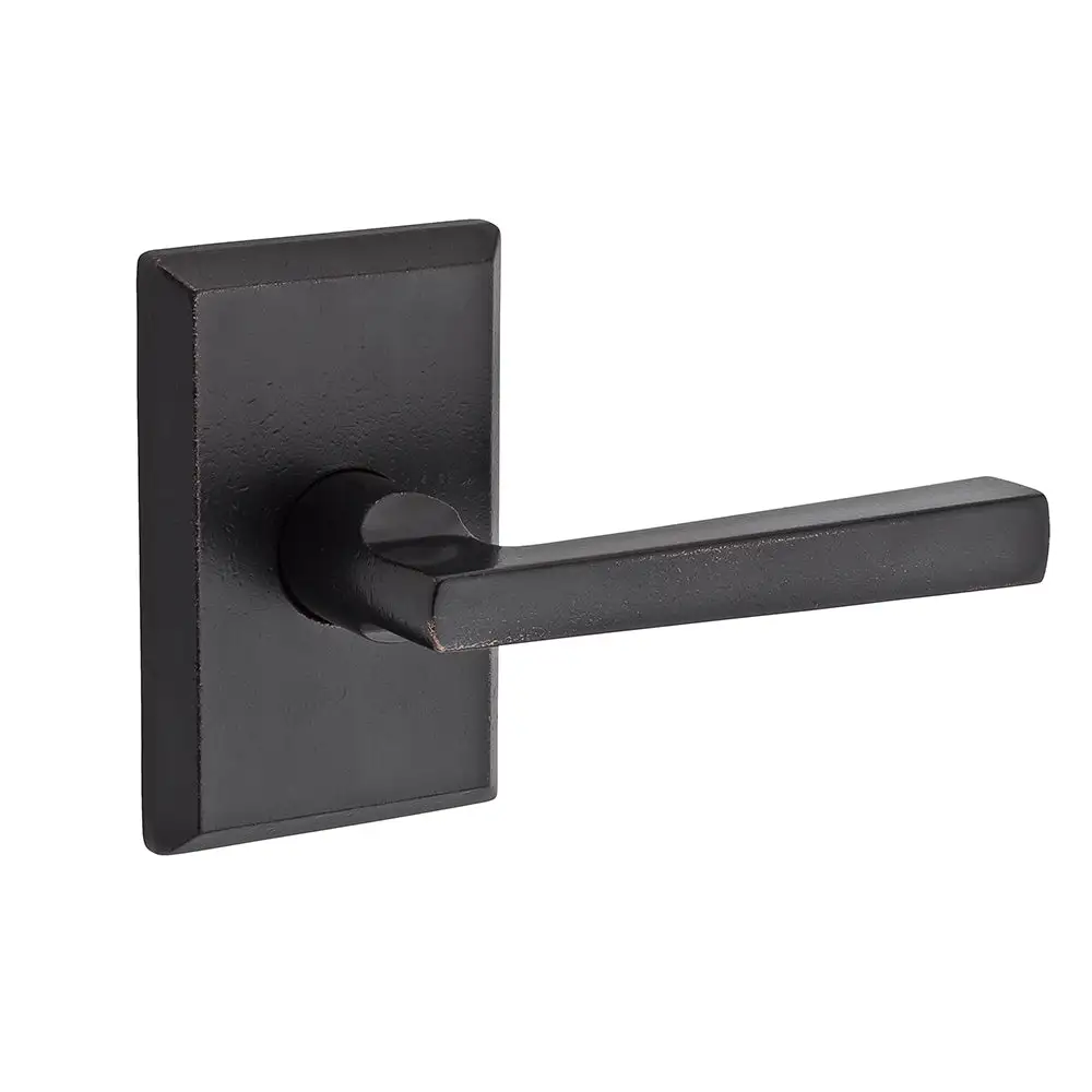 Baldwin Reserve Taper Bed/Bath Door Lever With Rustic Square Rose