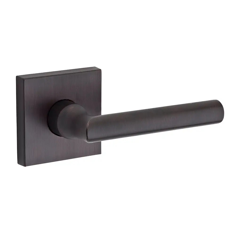 Baldwin Reserve Tube Bed/Bath Door Lever with Contemporary Square Rose