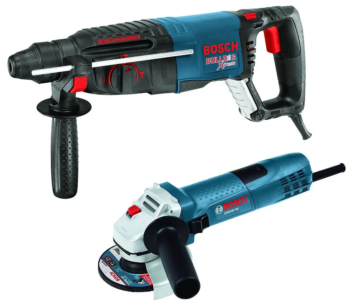 Bosch 11255VSR-GWS8 Bulldog Xtreme Rotary Hammer With Small Angle Grinder