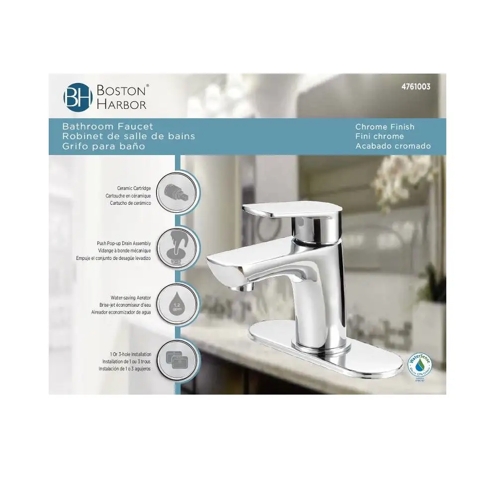 Boston Harbor FS1A0188CP Bathroom Faucet With Push Pop-Up