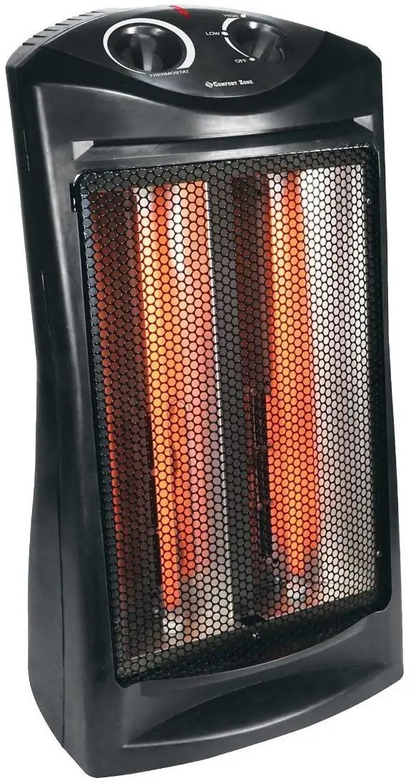 Comfort Zone CZQTV007BK Radiant Quartz Tower Heater