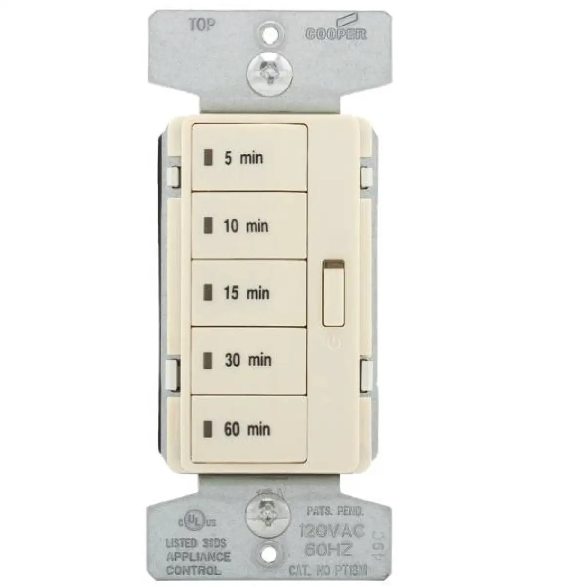 Cooper Wiring PT18M-LA-K 5-Button Wall Switch Timer