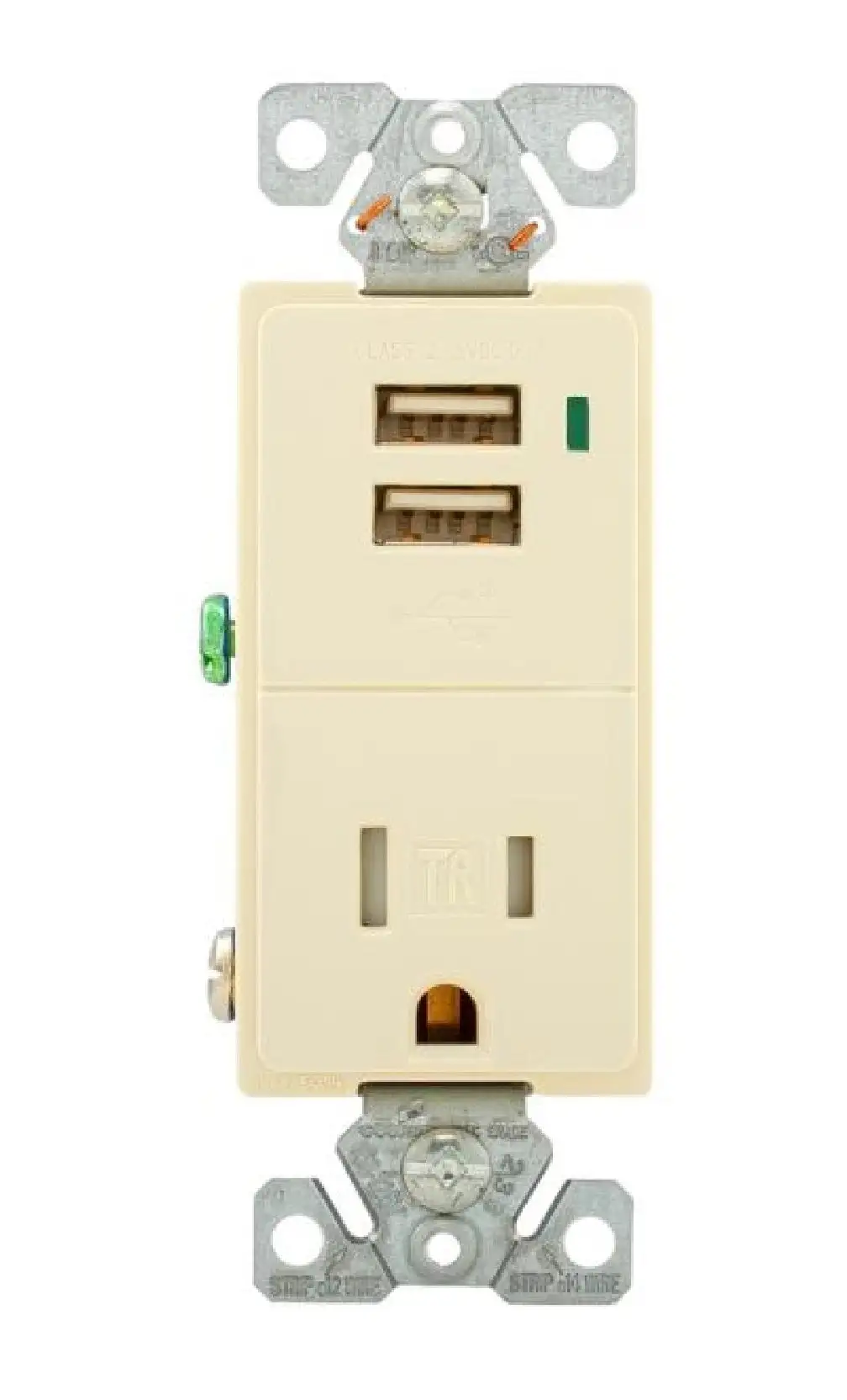 Cooper Wiring TR7740LA-K Combination USB Charger With TR Single Receptacle