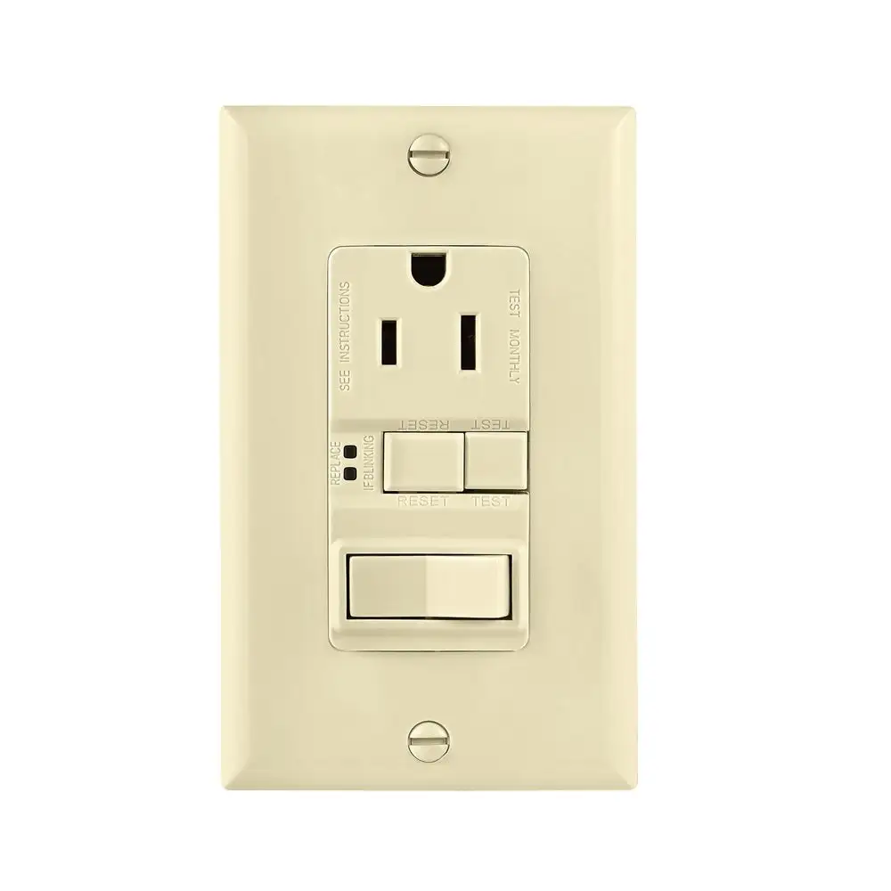 Cooper Wiring TRSGFS15LA-M-L Self-Test GFCI Receptacle With Switch