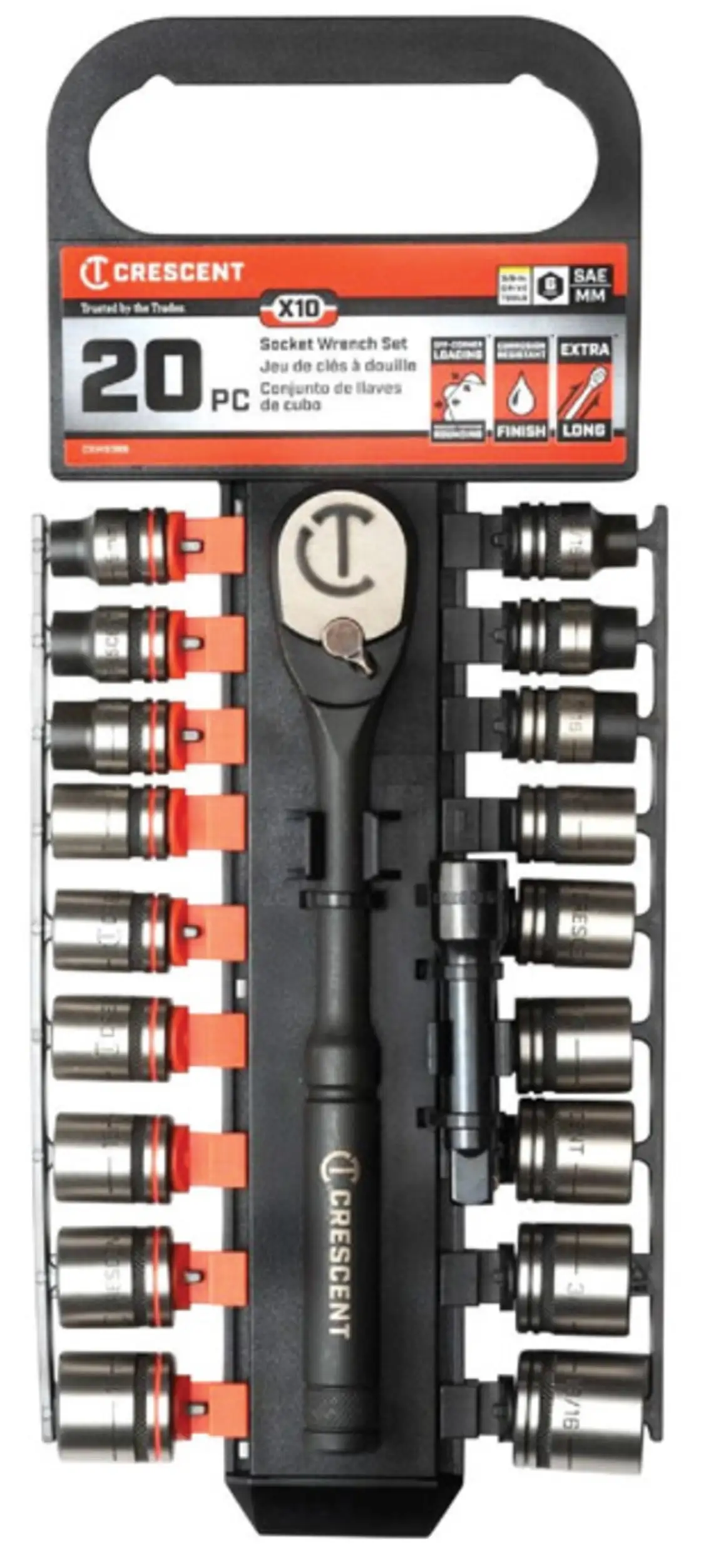 Crescent CSWS12B X10 Metric and SAE Socket Wrench Set