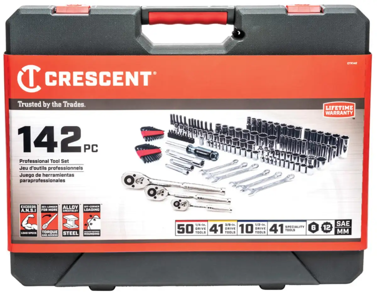 Crescent CTK142 Metric and SAE Mechanic's Tool Set