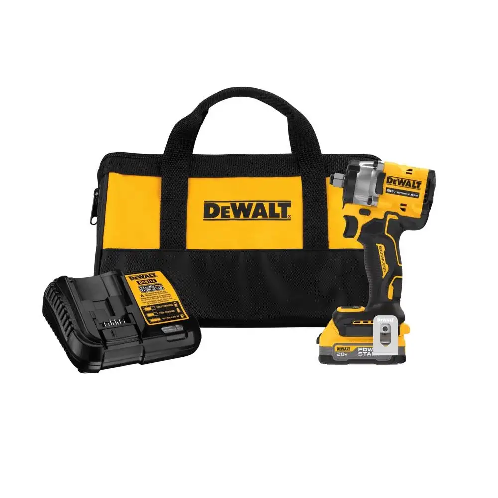 DeWalt DCF921E1 Powerstack Impact Wrench With Hog Ring Kit