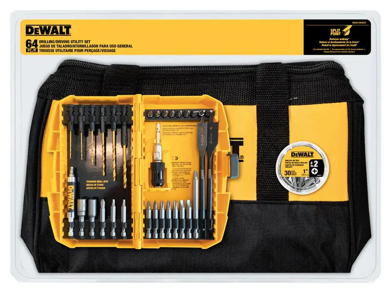 DeWalt DWA2BAG64A Multi Size Combination Set Drilling And Driving Utility Set