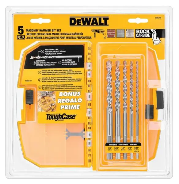 DeWalt DW5205 Hammer Percussion Drill Bit Set