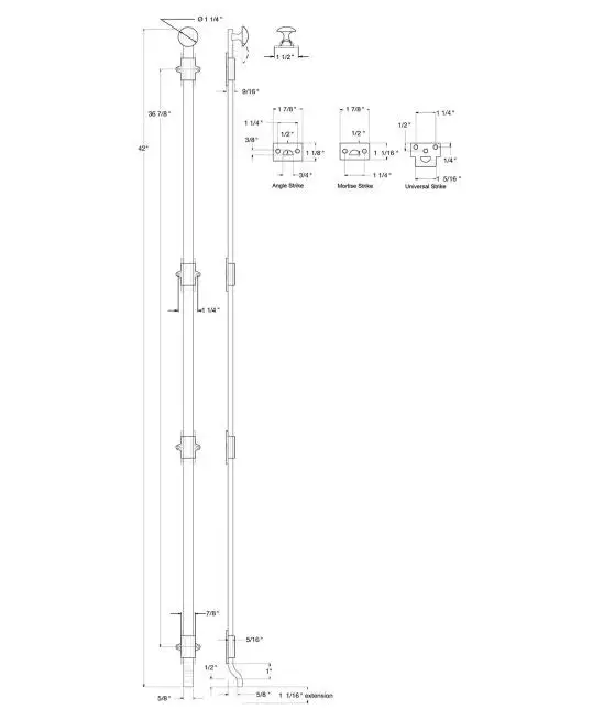 Deltana FPG42CR003 Heavy Duty Surface Bolt with Off-set