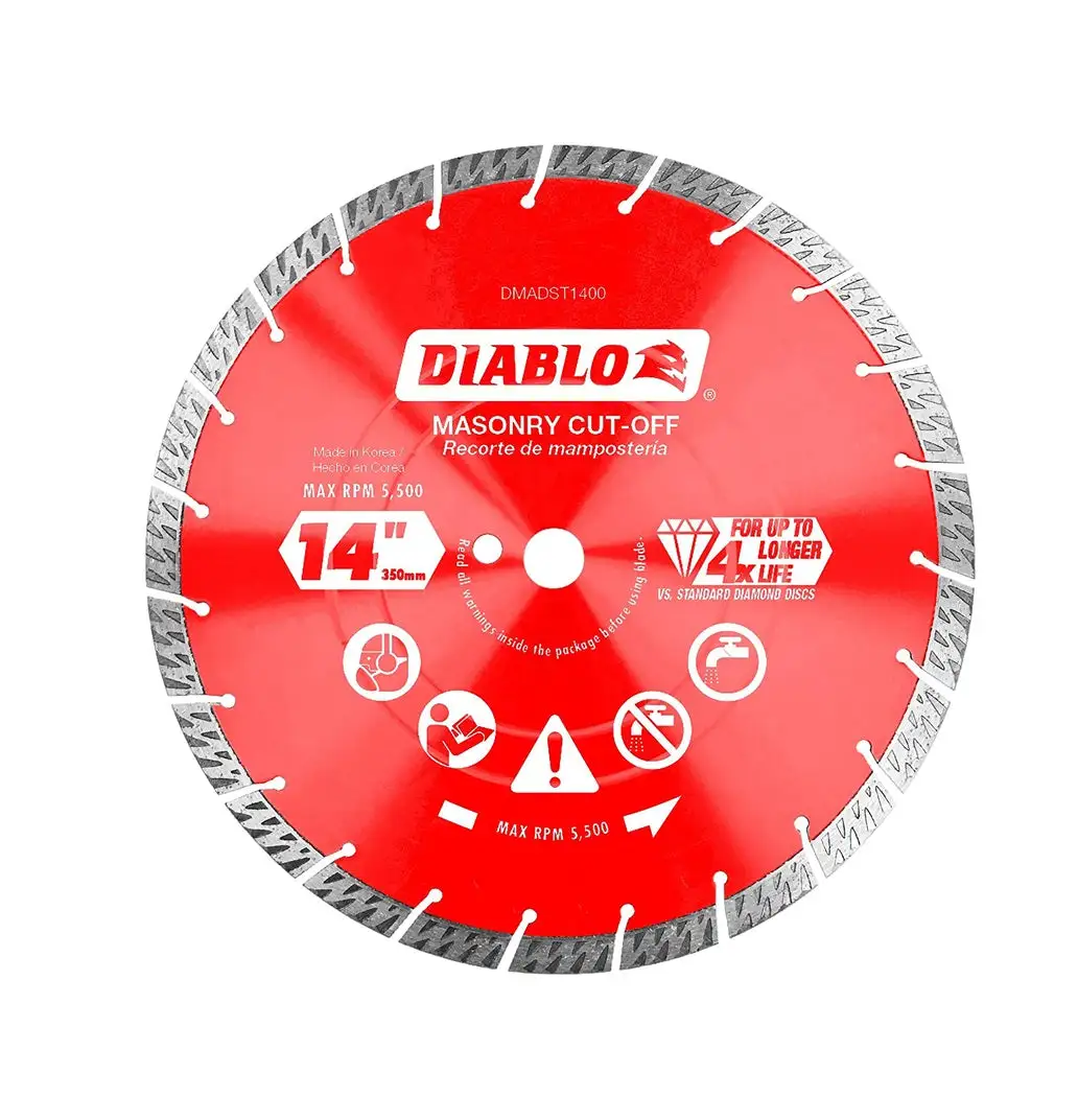 Diablo DMADST1400 Diamond Segmented Turbo Cut-Off Discs for Masonry