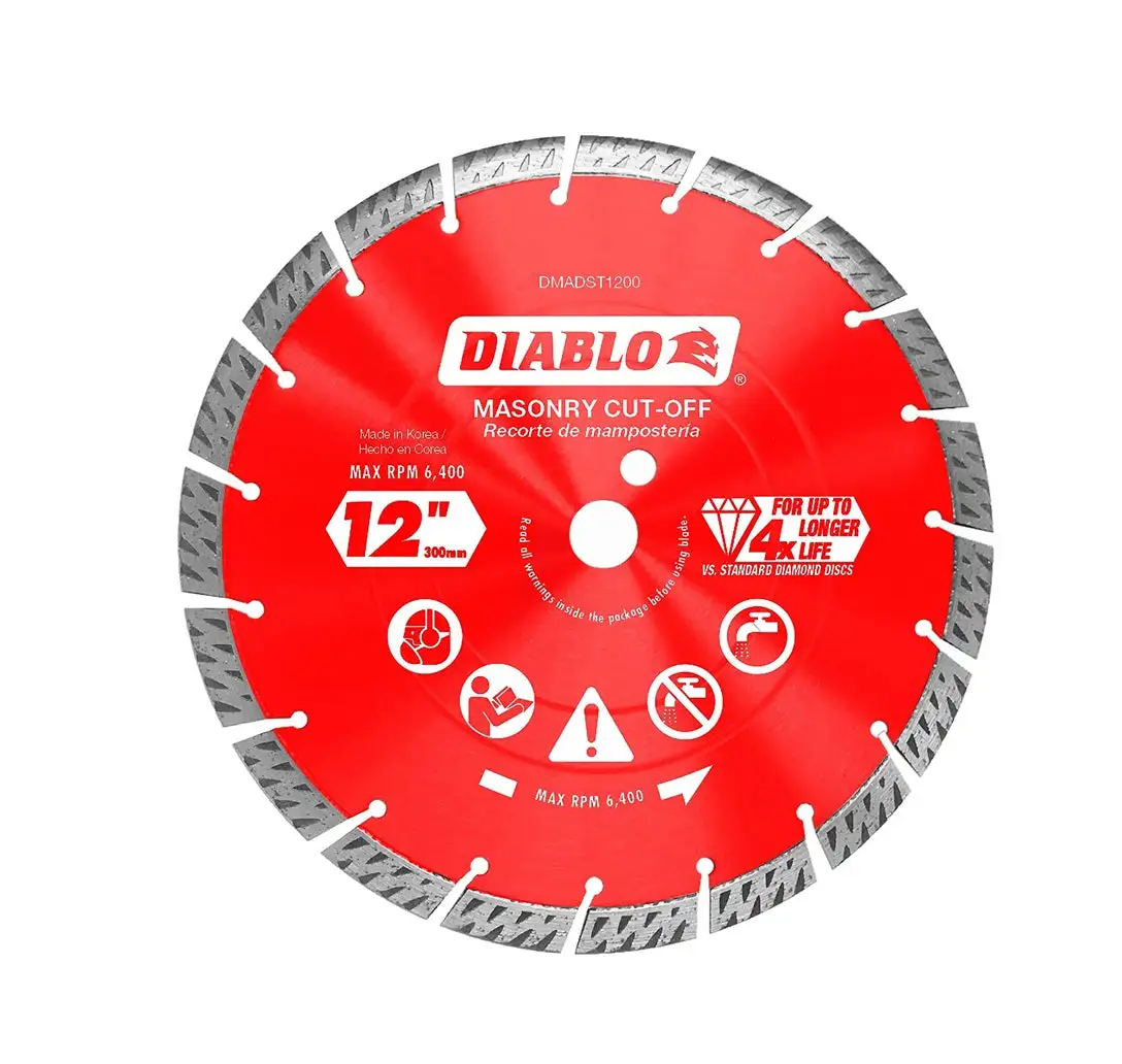 Diablo DMADST1200 Diamond Segmented Turbo Cut-Off Discs for Masonry