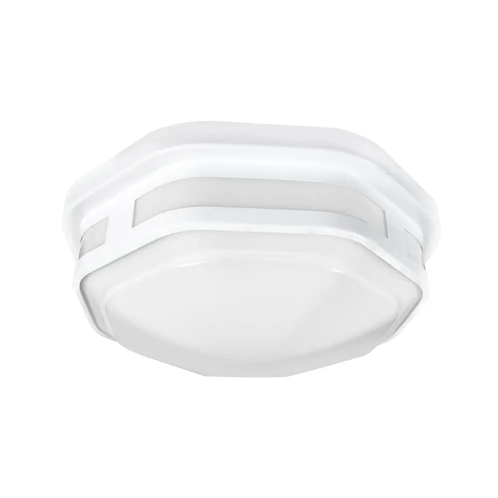 ETI 54466201 ETI 54466101 Octagon White Integrated LED Outdoor Flushmount Porch Light