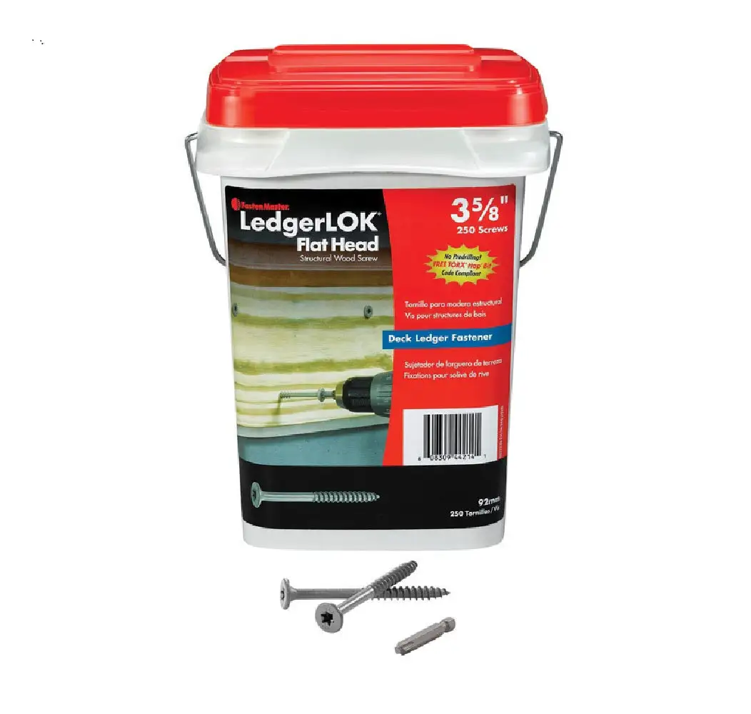 FastenMaster FMLLF358B-250 LedgerLOK Flat Head Wood Screw