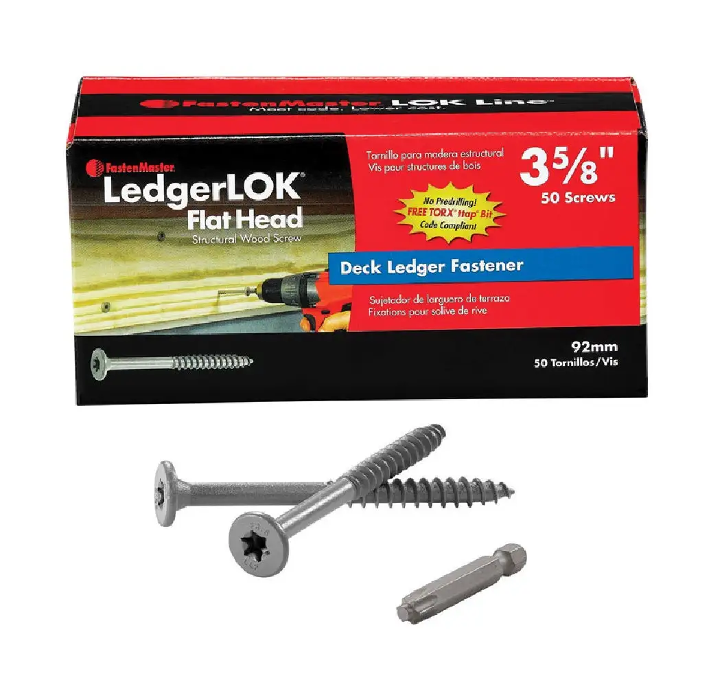 FastenMaster FMLLF358-50 LedgerLOK Flat Head Wood Screw