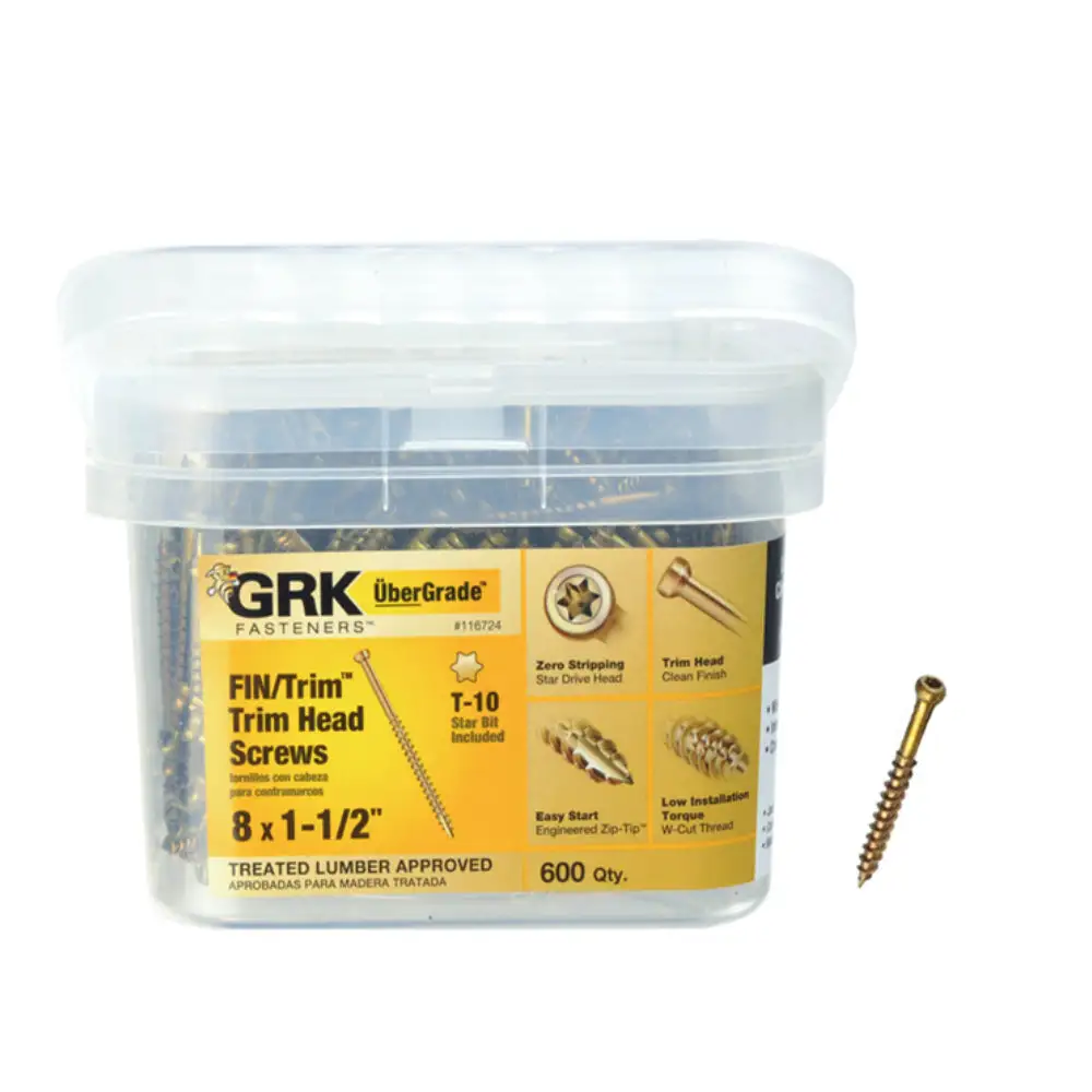 GRK Fasteners 116724 UberGrade Star Trim Head Steel Construction Screws