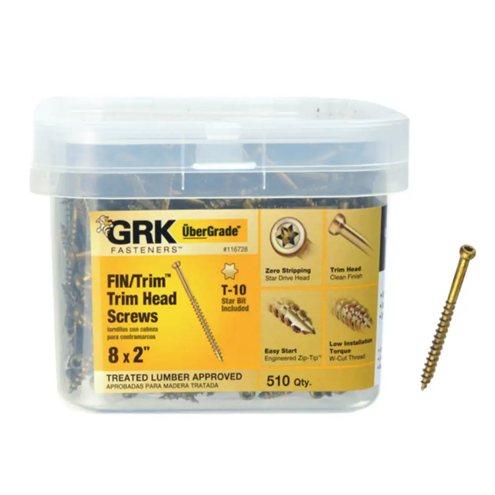 GRK Fasteners 116728 UberGrade Star Trim Head Steel Construction Screws