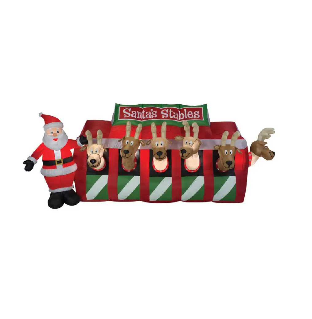 Gemmy 16951 Znone Inflatable Christmas Santa's Stables