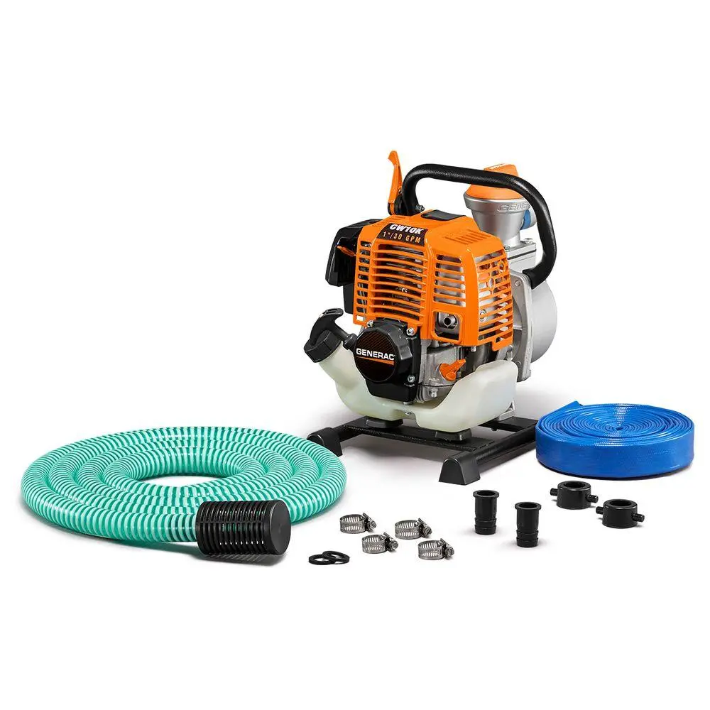 Generac 6917 Gas Powered Clean Water Pump with Hose Kit