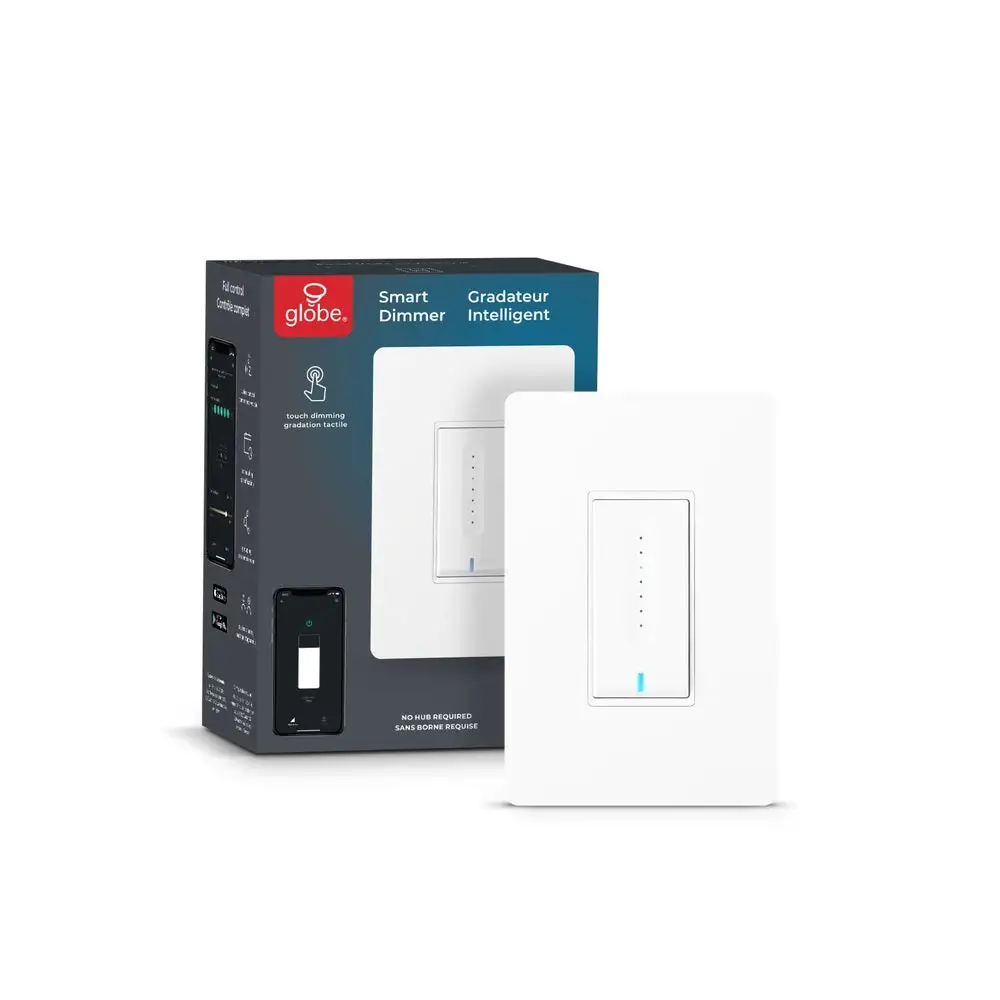 Globe Electric 50199 WiFi Smart Dimmer Switch With Remote Control