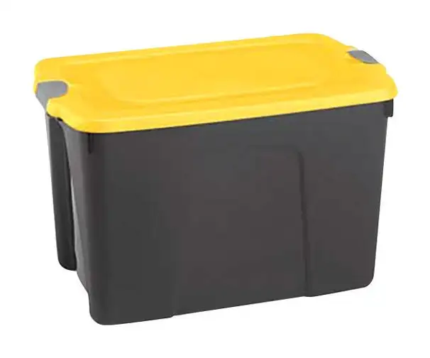 Homz 8528BKYL.08 Durabilt Stackable Storage Tote