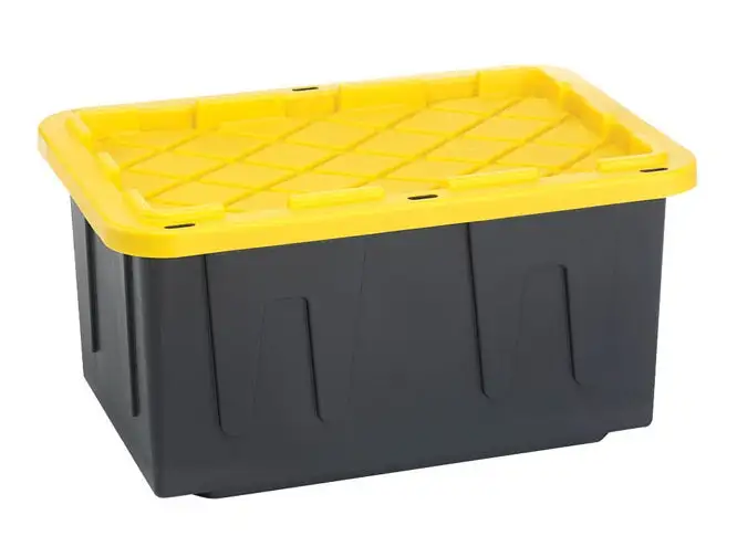 Homz 4427BKYL.04 Durabilt Tough Storage Tote